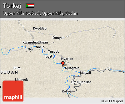 Shaded Relief Panoramic Map of Torkej