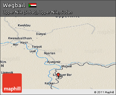 Shaded Relief Panoramic Map of Wegbail