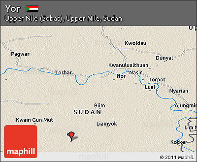 Shaded Relief Panoramic Map of Yor