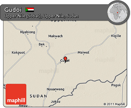 Shaded Relief 3D Map of Gudoi