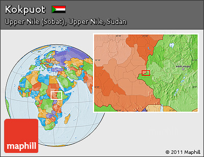 Political Location Map of Kokpuot