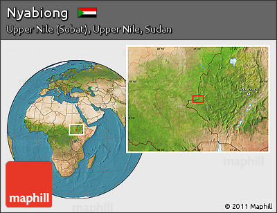 Satellite Location Map of Nyabiong