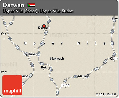 Shaded Relief Map of Darwan