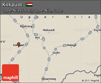 Shaded Relief Map of Kokpuot