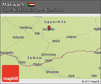Physical Panoramic Map of Makwach