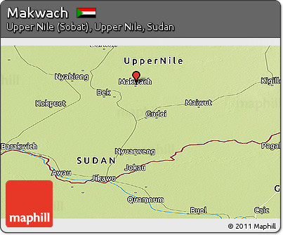 Physical Panoramic Map of Makwach