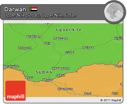 Political Panoramic Map of Darwan