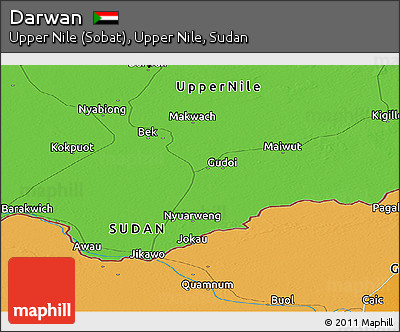 Political Panoramic Map of Darwan