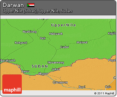 Political Panoramic Map of Darwan