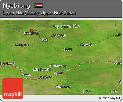 Satellite Panoramic Map of Nyabiong