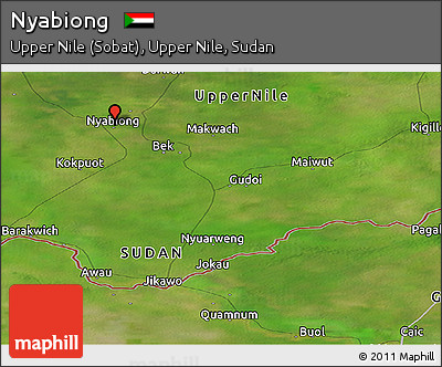 Satellite Panoramic Map of Nyabiong