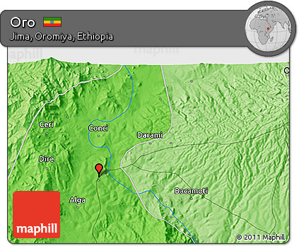 Political 3D Map of Oro