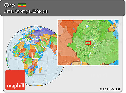 Political Location Map of Oro
