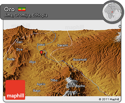 Physical Panoramic Map of Oro