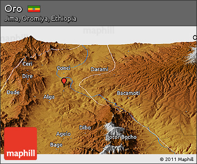 Physical Panoramic Map of Oro