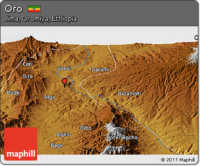 Physical Panoramic Map of Oro