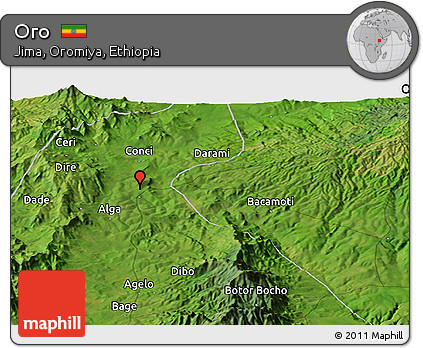 Satellite Panoramic Map of Oro