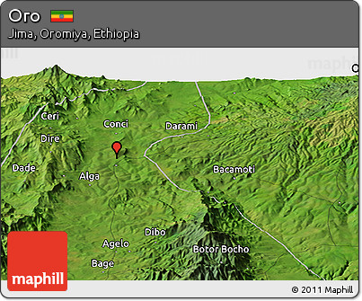 Satellite Panoramic Map of Oro
