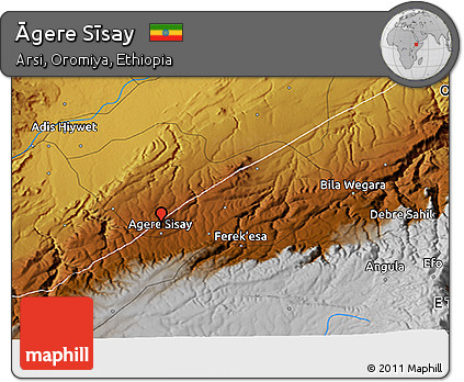 Physical 3D Map of Āgere Sīsay