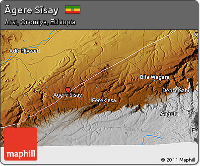 Physical 3D Map of Āgere Sīsay
