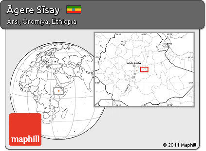 Blank Location Map of Āgere Sīsay