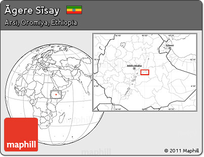 Blank Location Map of Āgere Sīsay
