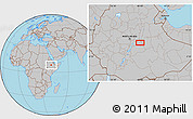 Gray Location Map of Āgere Sīsay
