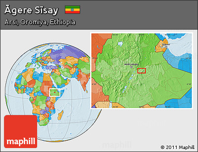 Political Location Map of Āgere Sīsay