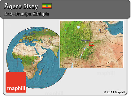 Satellite Location Map of Āgere Sīsay