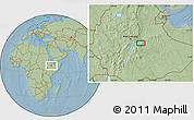 Savanna Style Location Map of Āgere Sīsay, hill shading