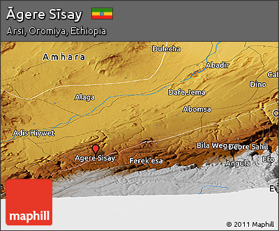 Physical Panoramic Map of Āgere Sīsay