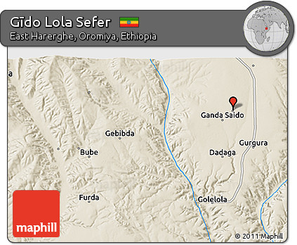 Shaded Relief 3D Map of Gīdo Lola Sefer