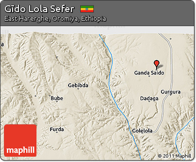 Shaded Relief 3D Map of Gīdo Lola Sefer