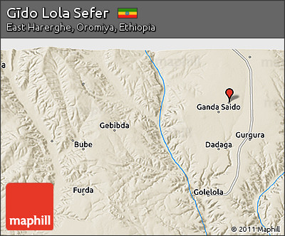 Shaded Relief 3D Map of Gīdo Lola Sefer