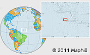 Political Location Map of the area around 8° 33' 36" N, 42° 25' 29" W