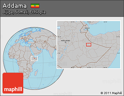Gray Location Map of Addama
