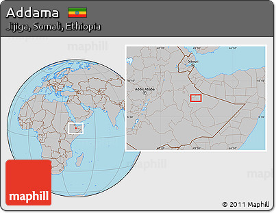 Gray Location Map of Addama