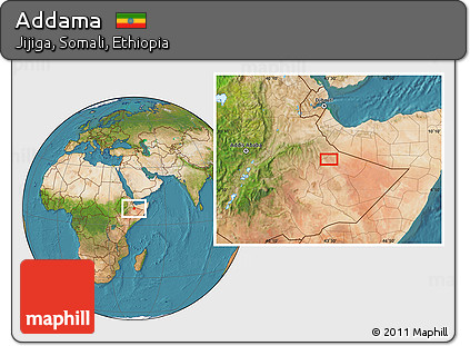 Satellite Location Map of Addama