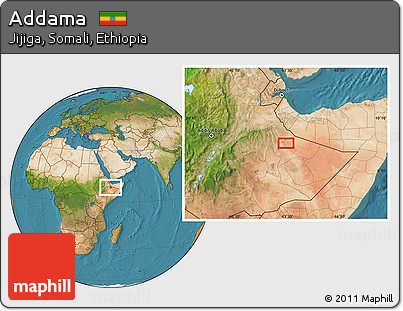 Satellite Location Map of Addama
