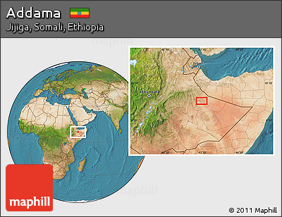 Satellite Location Map of Addama