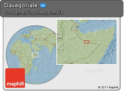 Savanna Style Location Map of Davegoriale, hill shading
