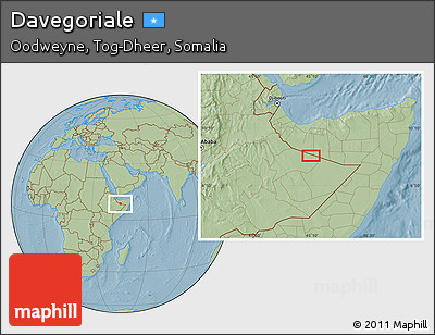 Savanna Style Location Map of Davegoriale, hill shading