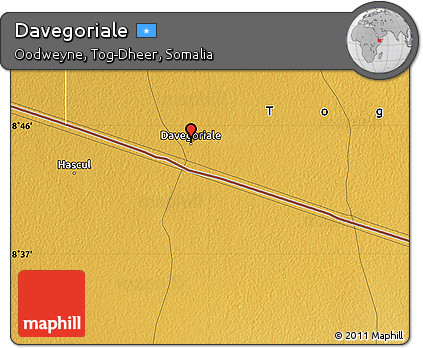 Physical Map of Davegoriale