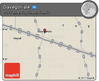 Shaded Relief Map of Davegoriale