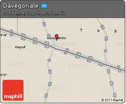 Shaded Relief Map of Davegoriale