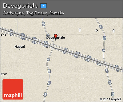 Shaded Relief Map of Davegoriale