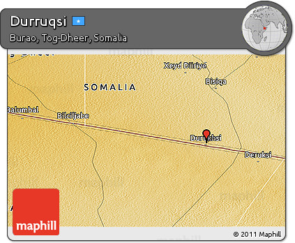 Physical Panoramic Map of Durruqsi