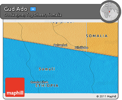 Political Panoramic Map of Gud Ado