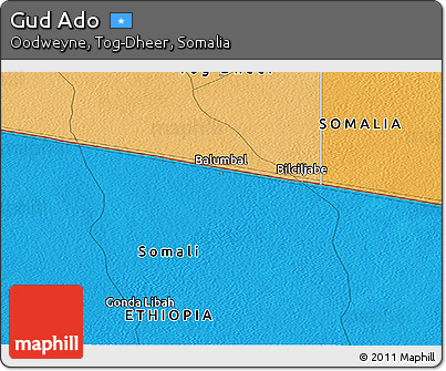 Political Panoramic Map of Gud Ado