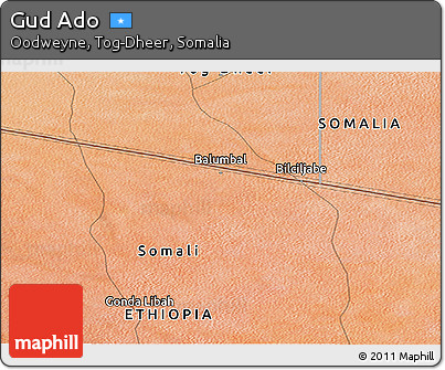 Satellite Panoramic Map of Gud Ado